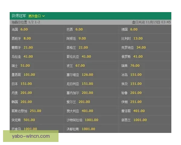 世界杯竞猜赔率深度解析与趋势预测助你精准把握赛果